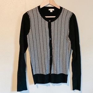 Merona Black & White Chevron Cardigan